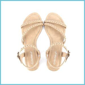 Flat Sandals Slip On Summer Gladiator Open Toe Braided Slingback Shoes